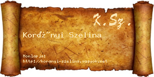 Korányi Szelina névjegykártya